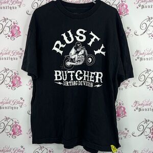 Rusty butcher top motorcycle refuse to loose Black Graphic Tee